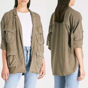 THE KOOPLES Studded Woven Cargo Jacket